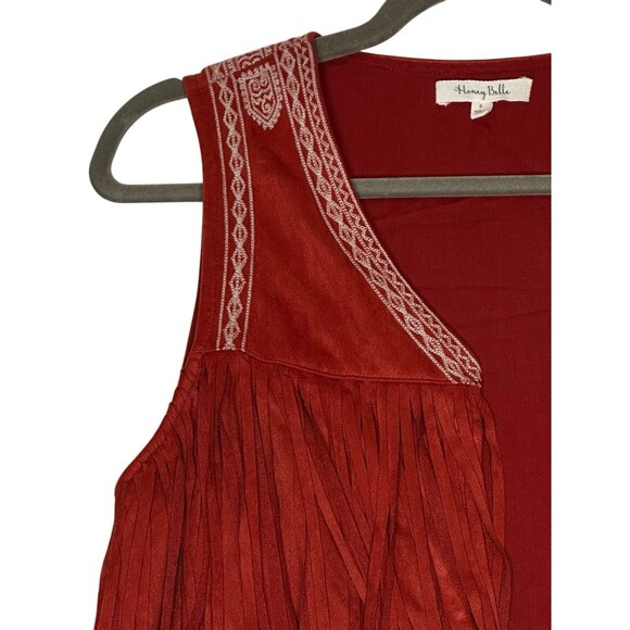 Honey Belle Fringe Embroidered Vest Boho Western Size Small - Picture 2 of 10